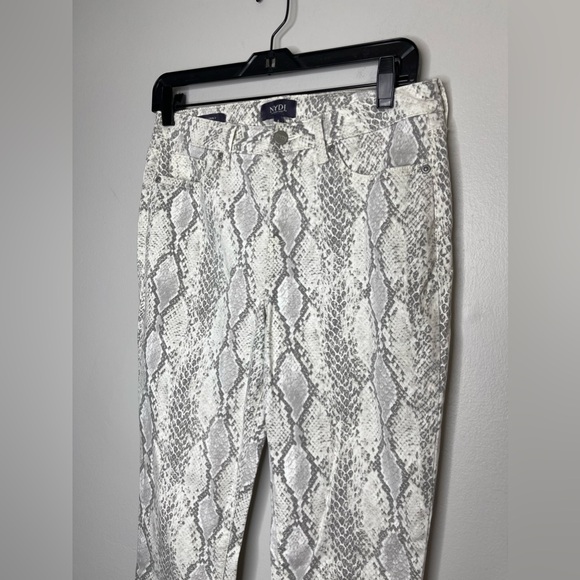 NYDJ New Snakeskin Ami Skinny Ankle high Waist Pants Sz 4 Fall Tummy Tuck - Picture 2 of 8